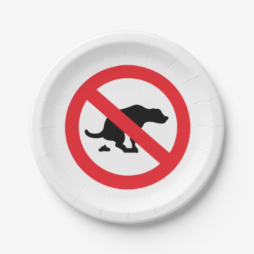 No dog poop sign funny sarcastic paper plates