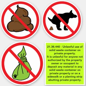 No Dog Poop Sticker