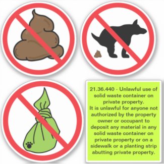 No Dog Poop Sticker