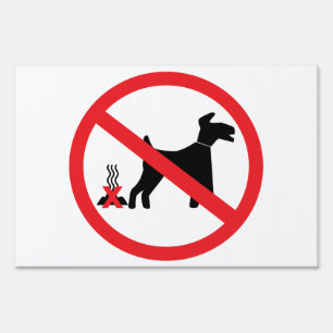 No Dog Poop Yard Sign