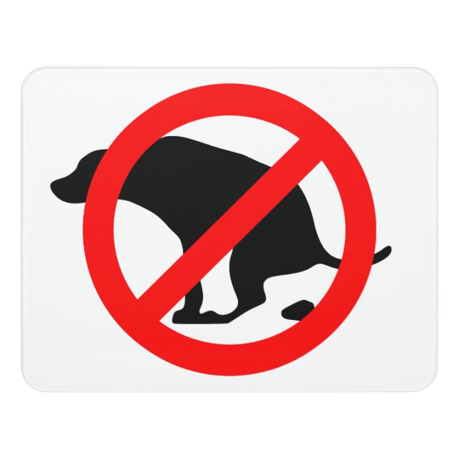 No Dog Pooping Door Sign (Contemporary Front)