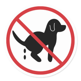 No Dog Waste Classic Round Sticker
