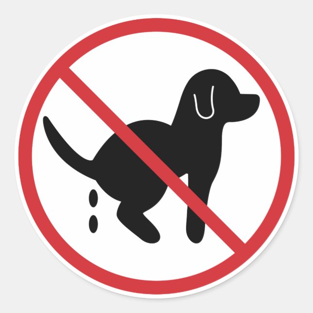 No Dog Waste Classic Round Sticker (Front)