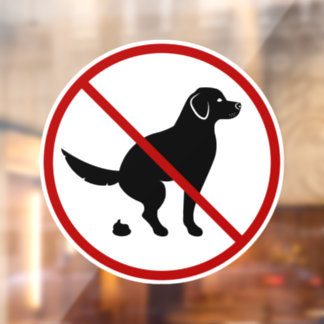 No Dog Waste Design With Black Dog Silhouette Window Cling
