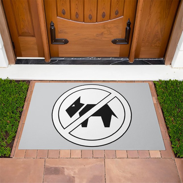 No Dogs Allowed Bold Black and White Symbol Doormat (Creator Uploaded)