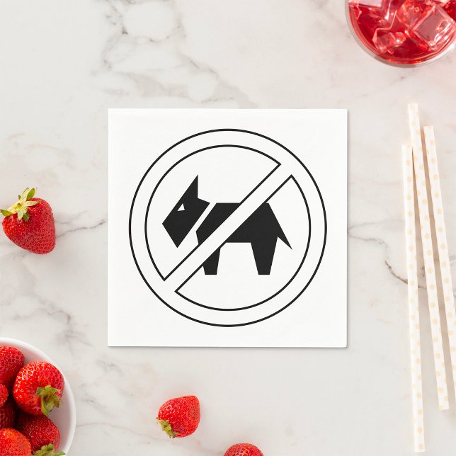 No Dogs Allowed Bold Black and White Symbol Napkins (Creator Uploaded)