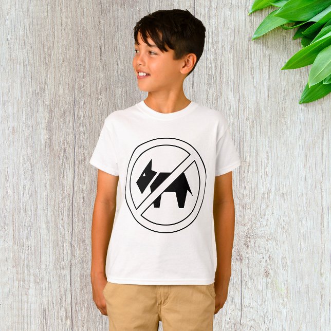 No Dogs Allowed Bold Black and White Symbol T-Shirt (Creator Uploaded)