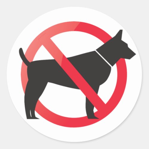 No dogs allowed classic round sticker
