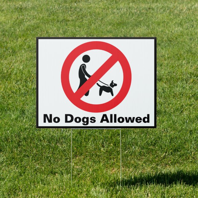 No Dogs Allowed Dog Free Zone Red Strikethrough Sign (Insitu)