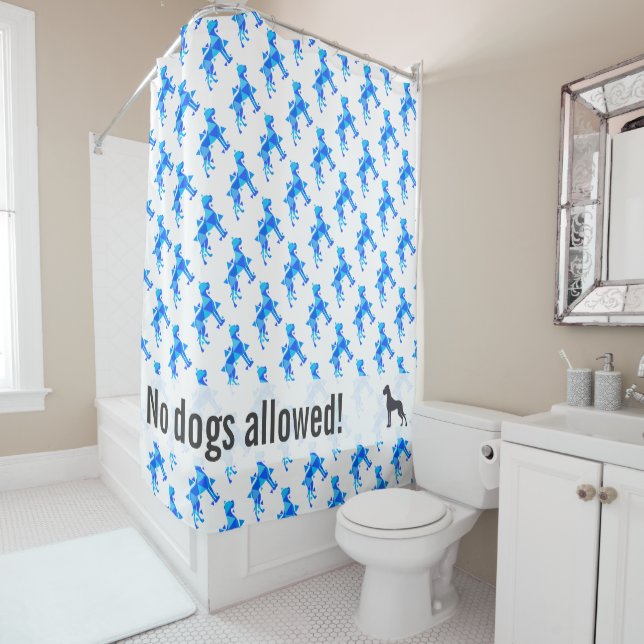No Dogs Allowed Great Dane Bathroom Decor Shower Curtain (In Situ)