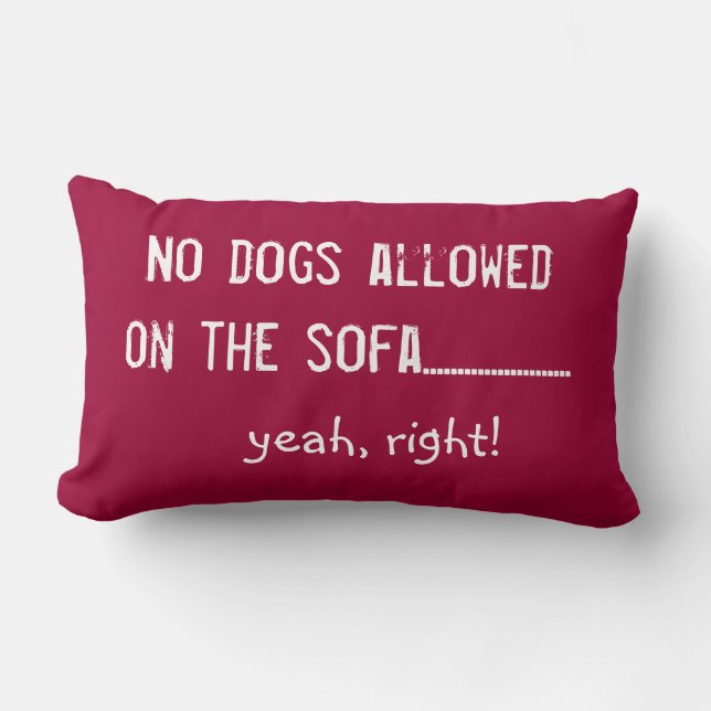 No Dogs Allowed Lumbar Pillow (Front)