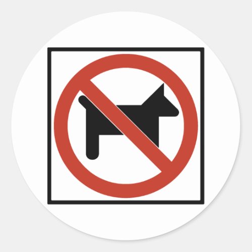 No Dogs Allowed  No Pets Highway Sign Classic Round Sticker