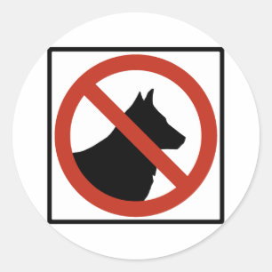 No Dogs Allowed / No Pets Highway Sign Classic Round Sticker