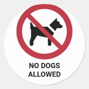 No Dogs Allowed, Prohibition Sign Classic Round Sticker