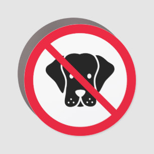 No Dogs Allowed Red Circle Sign Car Magnet