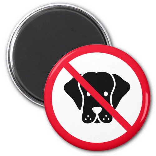 No Dogs Allowed  Red Circle Sign  Magnet