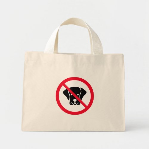 No Dogs Allowed Red Circle Sign  Tiny Tote Bag