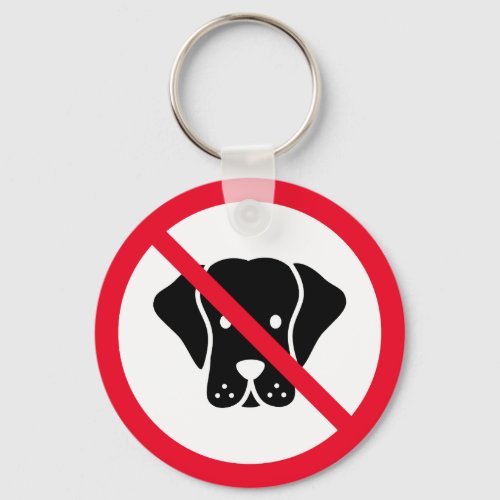 No Dogs Allowed Sign  Metal Circle Keychain