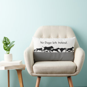 No Dogs Left Behind Lumbar Pillow