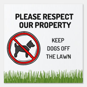 No Dogs on Lawn Sign - Outdoor Yard Pet Sign