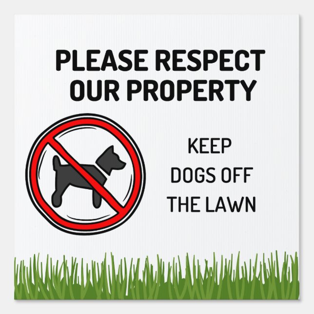 No Dogs on Lawn Sign - Outdoor Yard Pet Sign (Front)