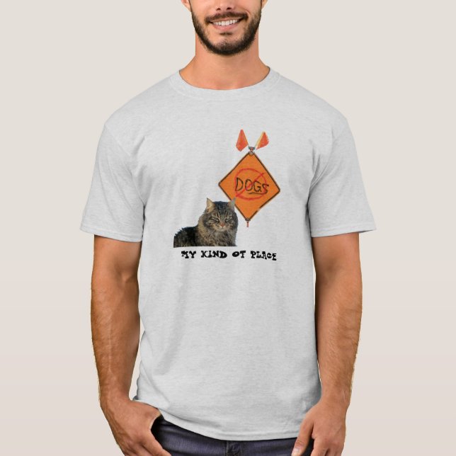 No Dogs road sign T-Shirt (Front)