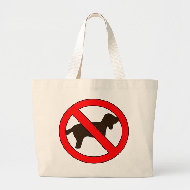 No Dogs Sign Large Tote Bag (Front)