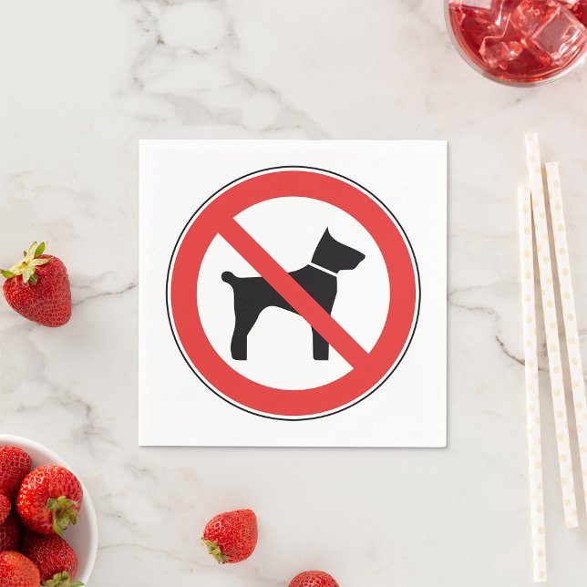 No Dogs Sign Paper Napkins (Creator Uploaded)