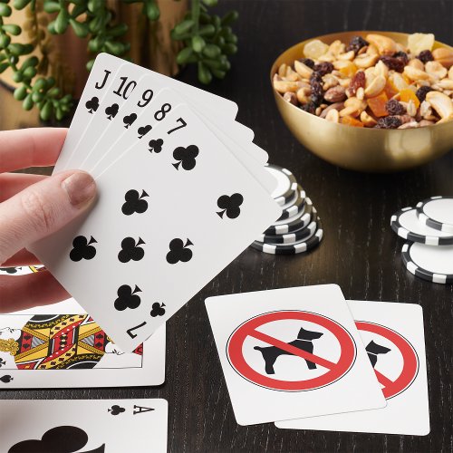 No Dogs Sign Playing Cards