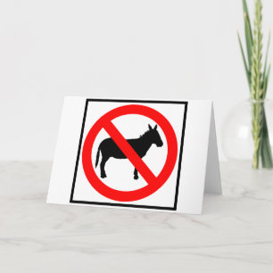 No Donkeys Highway Sign Card