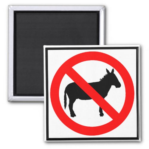 No Donkeys Highway Sign Magnet