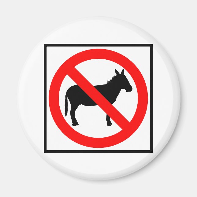 No Donkeys Highway Sign Magnet (Front)