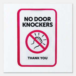 No door knockers sign