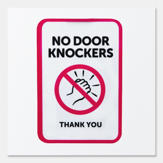 No door knockers sign (Front)