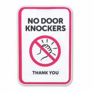 No door knockers sign sticker