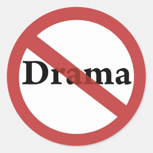 No Drama Allowed Classic Round Sticker