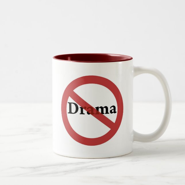 No Drama Allowed! Two-Tone Coffee Mug (Right)
