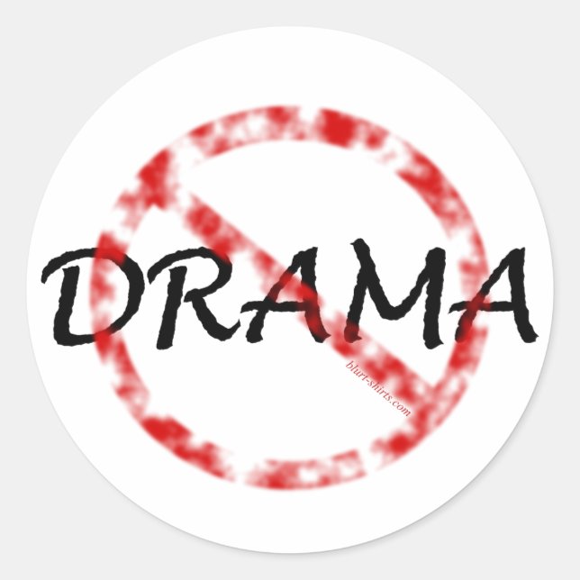 No Drama Classic Round Sticker (Front)