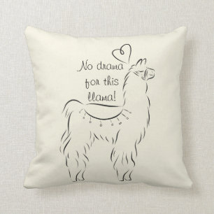 No Drama for this Llama Throw Pillow