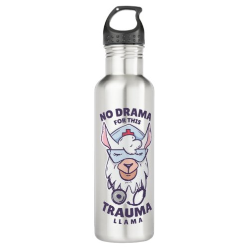 NO DRAMA FOR THIS TRAUMA LLAMA STAINLESS STEEL WATER BOTTLE