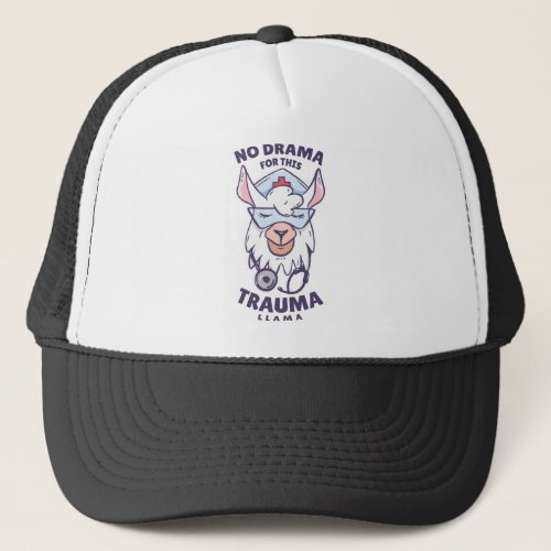 NO DRAMA FOR THIS TRAUMA LLAMA TRUCKER HAT