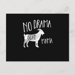 No Drama Goat Mama - Funny Goat Mom T-Shirt Gift Announcement Postcard