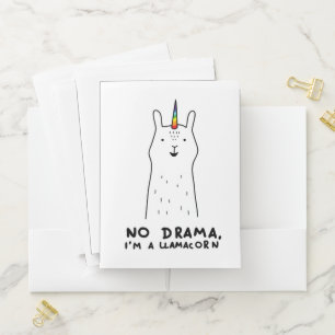 No Drama I'm A Llamacorn Pocket Folder