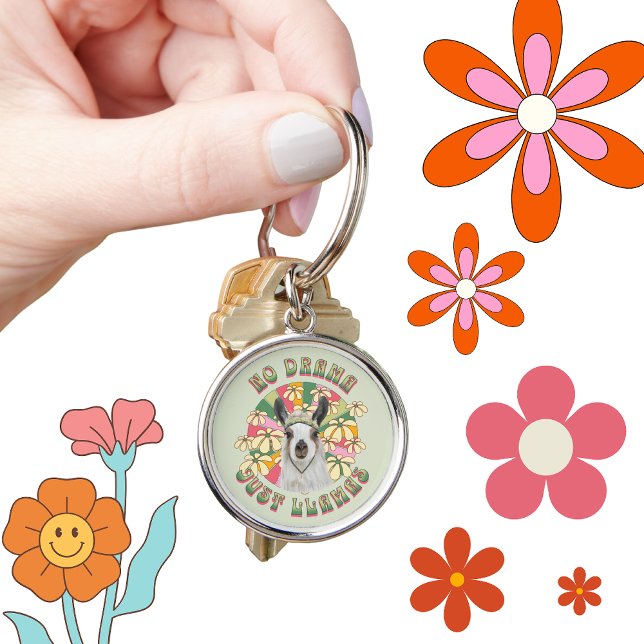 No Drama Just Llamas - Cute Boho Llama Keychain (Creator Uploaded)