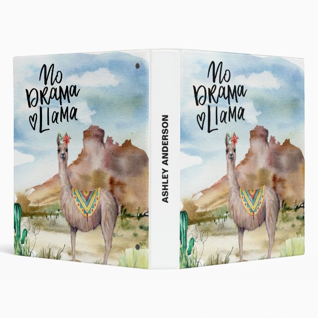No Drama Llama 3 Ring Binder (Background)