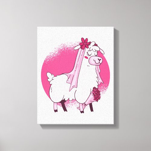 No Drama LLama BRIDE Funny Wedding Bridal Shower Canvas Print