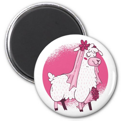 No Drama LLama BRIDE Funny Wedding Bridal Shower Magnet