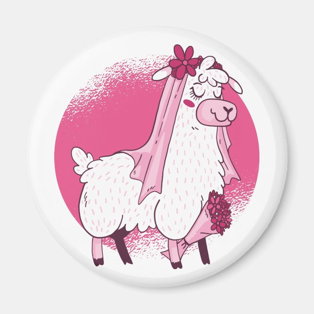 No Drama LLama BRIDE Funny Wedding Bridal Shower Magnet (Front)