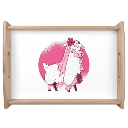 No Drama LLama BRIDE Funny Wedding Bridal Shower Serving Tray