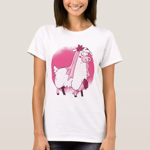 No Drama LLama BRIDE Funny Wedding Bridal Shower T_Shirt